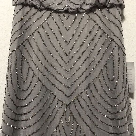 Adrianna Papell Bluson Art Deco Beaded Dress Spark - Picture 4 of 8